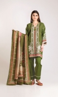 Embroidered Khaddar Shirt 3.25m Printed Shawl 2.5m Shalwar 2.5m