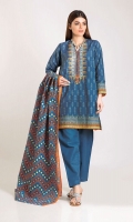 Embroidered Khaddar Printed Shirt 3.0m Khaddar Printed Dupatta 2.5m Shalwar 2.5m