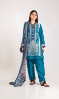 Embroidered Khaddar Shirt 3.25m Printed Shawl 2.5m Shalwar 2.5m