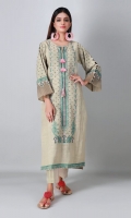 A calming beige 2 piece unstitched crosshatch outfit with floral prints.