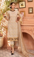 Cotton Thread Chikankari Lawn Embroidered Crinckle Dupatta Plain trouser