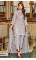 Embroidered Lawn Shirt Embroidered Chiffon Dupatta Plain Trouser