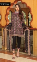 Embroidered Lawn Shirt Embroidered Chiffon Dupatta Plain Trouser