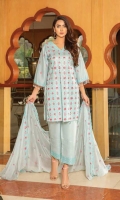 Embroidered Lawn Shirt Embroidered Chiffon Dupatta Plain Trouser