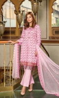 Embroidered Lawn Shirt Embroidered Chiffon Dupatta Plain Trouser