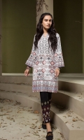 Peach Printed Embroidered Stitched Khaddar Shirt - 1PC