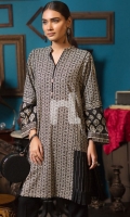 Black Printed Stitched Karandi Shirt - 1PC