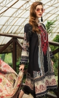 Shirt: 3 meter Lawn Neck Patch: 1 on Tissue Dupatta: 2.5 meter Bamber Chiffon Trouser: 2.5 meter Lawn