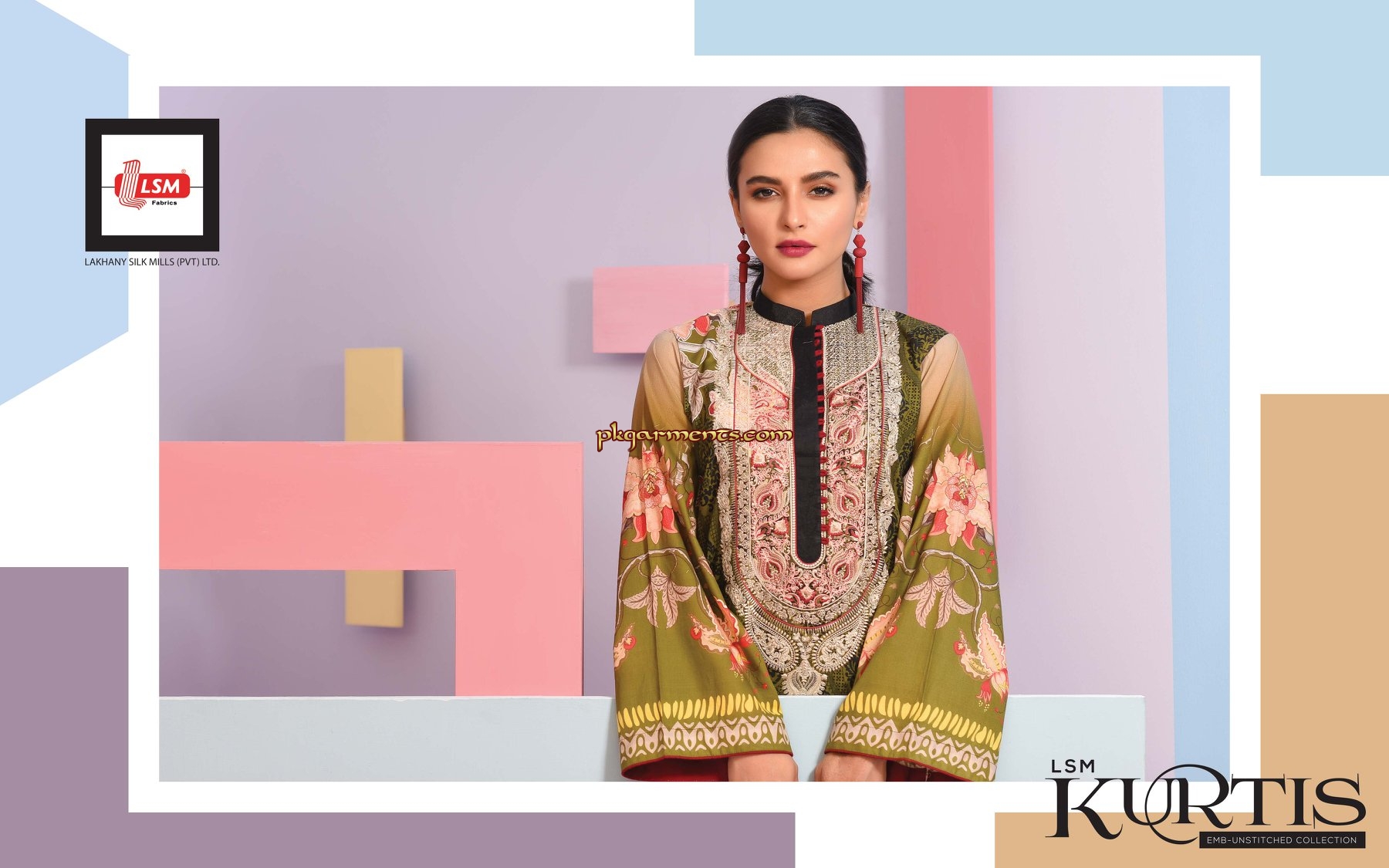 LSM Embroidered Kurti & Embroidered Trousers 2019 Collection
